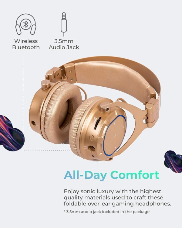 CEEK VR 360 Advanced Wireless Bluetooth Headphones, Gold - Image 8