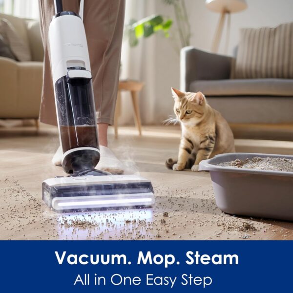 Tineco Floor ONE S7 Steam Cordless Wet Dry Vacuum Steam Mop All-in-One, Floor Washer for Sticky Mess Clean Up on Hard Floors with Digital Display, Self-Cleaning, Edge Cleaning, Safe for Kids & Pets - Image 3