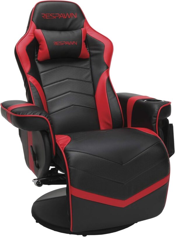 RESPAWN 900 Gaming Recliner - Video Games Console Recliner Chair, Computer Recliner, Adjustable Leg Rest and Recline, Recliner with Cupholder, Reclining Gaming Chair with Footrest - Red