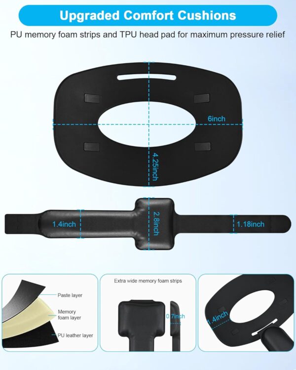 TRANSNOVO Compatible with Oculus Quest 2 Head Strap, VR Accessory for Meta Quest 2, One-Button Retractable Lightweight Elite Strap (Quest 2 Head Strap) - Image 5