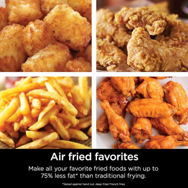 Ninja Air Fryer, Roast, Bake, Air Fry, Roast, Broil, Reheats, & Dehydrates, 4-in-1, Fries, Frozen Food, Veggies, and Juicy Meat, Less Oil, Easy Meals, Healthy Meals, Compact, 4 QT, Grey, AF101 - Image 4