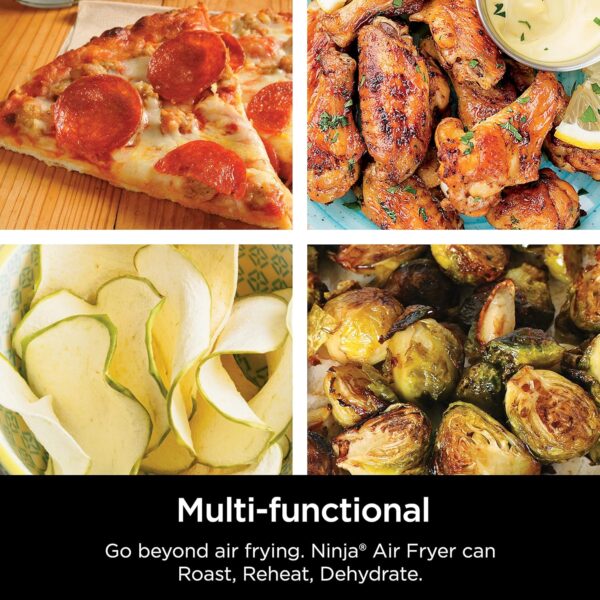 Ninja Air Fryer, Roast, Bake, Air Fry, Roast, Broil, Reheats, & Dehydrates, 4-in-1, Fries, Frozen Food, Veggies, and Juicy Meat, Less Oil, Easy Meals, Healthy Meals, Compact, 4 QT, Grey, AF101 - Image 5
