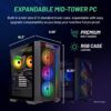 Skytech Nebula Gaming PC Desktop, Ryzen 5 5500 3.6 GHz (4.2GHz Turbo Boost), NVIDIA RTX 4060 8GB GDDR6X, 1TB SSD, 16GB DDR4 RAM 3200, 650W Gold PSU, Wi-Fi, Win 11 Home - Image 7