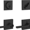 Schlage FB55N G LAT 622 COL Single Cylinder Deadbolt and Keyed Entry Latitude Lever with Collins Trim, Matte Black - Image 7