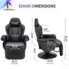 Homall Computer Racing Style Pu Leather Ergonomic Adjusted Reclining Video Gaming Single Sofa Chair with Footrest Headrest and Lumbar Support (Black) - Image 3