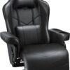Homall Computer Racing Style Pu Leather Ergonomic Adjusted Reclining Video Gaming Single Sofa Chair with Footrest Headrest and Lumbar Support (Black)