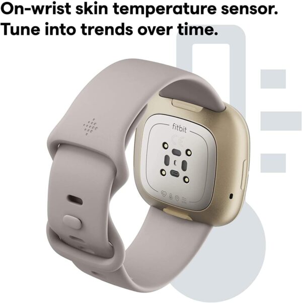 Fitbit - Sense Advanced Health Smartwatch - Soft Gold (Renewed) - Image 6