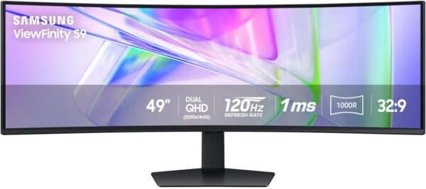 Samsung 49” Business Curved Ultrawide Dual QHD Computer Monitor, USB-C, DisplayPort, HDMI, 120Hz, VESA DisplayHDR 400, Built-in Speakers, Height Adjustable Stand, Eye Care, LS49C954UANXZA, 2024 - Image 2