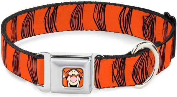 Buckle-Down Seatbelt Buckle Dog Collar - Tigger Stripes Orange/Black - 1" Wide - Fits 15-26" Neck - Large - Image 2
