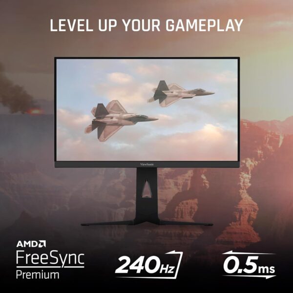 ViewSonic XG2736-2K 27 Inch 1440p 0.5ms 240Hz IPS Gaming Monitor with FreeSync Premium, RGB Lighting, Advanced Ergonomics, HDMI 2.1, DP and 65W USB-C - Image 3