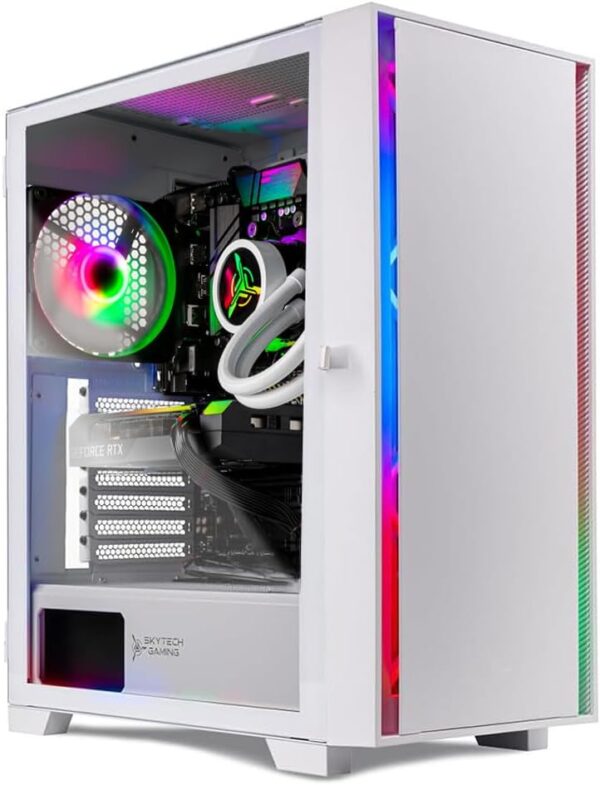Skytech Shiva Gaming PC Desktop, Ryzen 7 7700X 4.5 GHz (5.4GHz Turbo), NVIDIA RTX 4060 8GB, 2TB NVMe SSD, 16GB DDR5 RAM 5200, 650W Gold PSU, 360mm ARGB AIO, Wi-Fi, Win 11 - Image 2