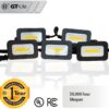 50FT LED Work Light 50W 5000 Lumen Waterproof Construction String Lights Linkable for Jobsite Lighting, 5000k Daylight White, ETL Listed (5 Light Heads) - Image 7