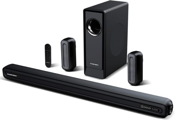 5.1 CH Surround Sound Bar with Dolby Audio, Sound Bars for TV, Wireless Subwoofer & Rear Speaker, Dolby Digital Plus, Bluetooth 5.3, Surround Sound System for Home Theater, 4K & HD TVs| HDMI & Optical - Image 2