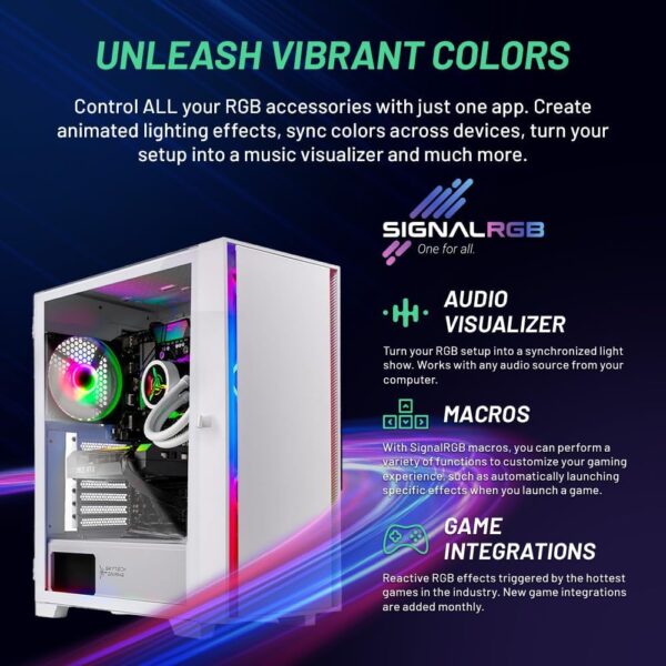 Skytech Shiva Gaming PC Desktop, Ryzen 7 7700X 4.5 GHz (5.4GHz Turbo), NVIDIA RTX 4060 8GB, 2TB NVMe SSD, 16GB DDR5 RAM 5200, 650W Gold PSU, 360mm ARGB AIO, Wi-Fi, Win 11 - Image 5