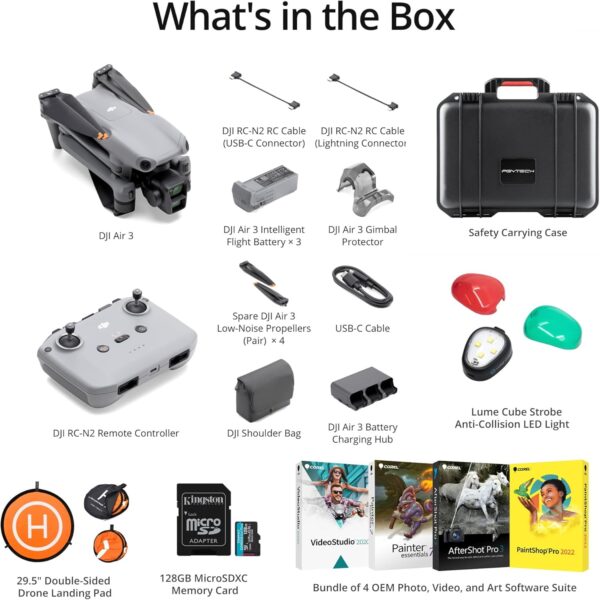 DJI Air 3 Drone Fly More Combo with RC-N2 Complete Kit - Image 7