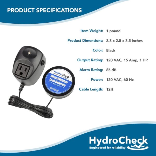 Water Sensor Alarm, Smart Water Leak Detector for Home & Basements | Made in The USA | Automatic Flood Detectors and Water Alarm, Pure Water Capable (WaterWatcher) - Image 7