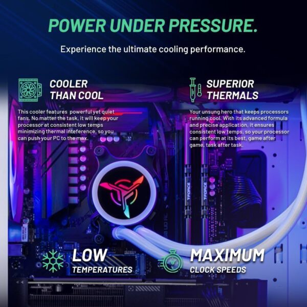 Skytech Shiva Gaming PC Desktop, Ryzen 7 7700X 4.5 GHz (5.4GHz Turbo), NVIDIA RTX 4060 8GB, 2TB NVMe SSD, 16GB DDR5 RAM 5200, 650W Gold PSU, 360mm ARGB AIO, Wi-Fi, Win 11 - Image 6