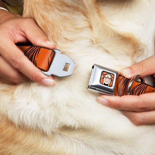 Buckle-Down Seatbelt Buckle Dog Collar - Tigger Stripes Orange/Black - 1" Wide - Fits 15-26" Neck - Large - Image 9