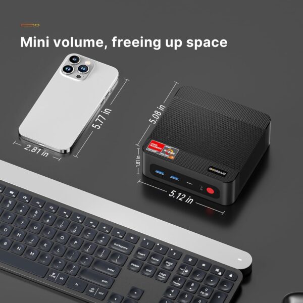 P4 Mini PC, AMD Ryzen 7 5700U, 32GB DDR4 RAM 1TB PCIe 3.0 SSD,Small Gaming Computer Supports 4K Triple Display,Dual LAN 2.5GbE,WiFi6E,BT5.2 - Image 9