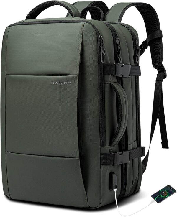 BANGE Carry-on Backpack, 45L Expandable Travel Backpacks,Weekend Backpack Briefcase,Waterproof Laptop Backpack Fits For 17.3” Laptop - Image 9
