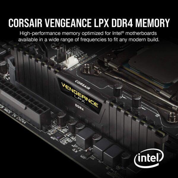 CORSAIR VENGEANCE LPX DDR4 RAM 16GB (2x8GB) 3200MHz CL16-18-18-36 1.35V Intel AMD Desktop Computer Memory - Black (CMK16GX4M2B3200C16) - Image 3