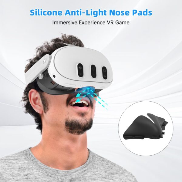 Rechale Face Cover Pad and Facial Interface Compatible with Meta Oculus Quest 3 Accessories, Replaceable Upgraded Sweat-Proof PU Leather Pad, Air-Circulation Design Face Cover Accessorie for Quest 3 - Image 7