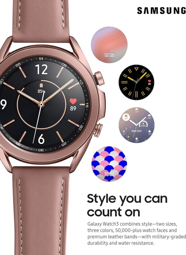 Samsung Galaxy Watch 3 (41mm, GPS, Bluetooth) Smart Watch Mystic Bronze (US Version, Renewed) - Image 3