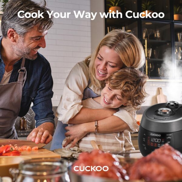 CUCKOO CRP-RT0609FB 6-Cup (Uncooked) / 12-Cup (Cooked) Twin Pressure Rice Cooker & Warmer with Nonstick Inner Pot, 14 Menu Options, Safe Steam Release, 3 Voice Guide, Auto Clean (Black) - Image 8
