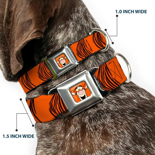 Buckle-Down Seatbelt Buckle Dog Collar - Tigger Stripes Orange/Black - 1" Wide - Fits 15-26" Neck - Large - Image 3