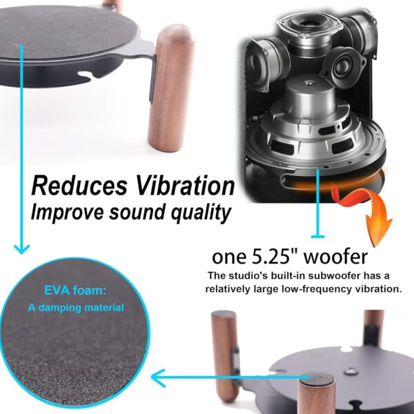 Desk Wood Stand for Echo Studio Smart Speaker and Other Suitable Speakers - Image 3
