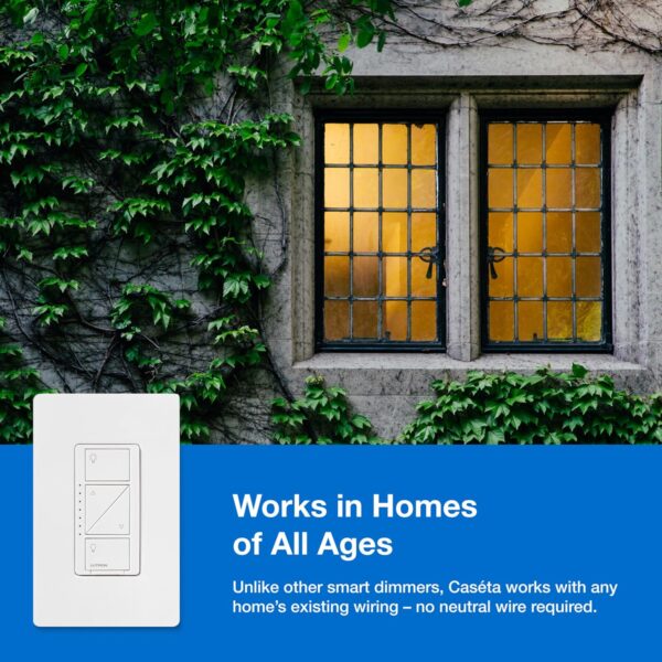 Lutron Caseta Original Smart Dimmer Switch Kit, 2 Dimmer Switches, 2 Wall Plates, 2 Pico Remotes, and Smart Hub, Works with Alexa, Apple Home, Google Home, 3 Way, 150W, No Neutral, P-BDG-PKG2W-A - Image 9