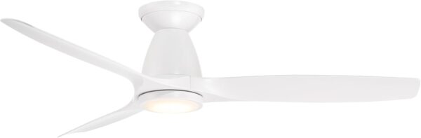 Modern Forms Skylark Indoor and Outdoor 3-Blade 54in Smart Flush Mount Ceiling Fan Matte White with 2700K-3000K-4000K-5000K Selectable LED Light Kit and Remote Control works with iOS or Android App - Image 4
