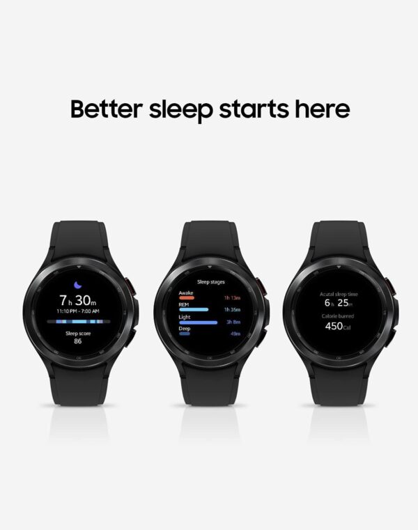 Samsung Galaxy Watch 4 Classic 42mm Smartwatch with ECG Monitor Tracker for Health Fitness Running Sleep Cycles GPS Fall Detection Bluetooth US Version, Black (Renewed) - Image 4
