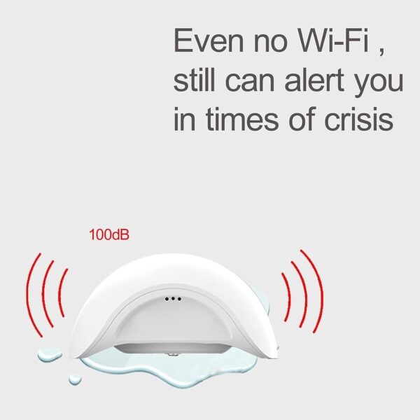 Wireless Water Leak Detector with Email,Wi-Fi Flood&Freeze Sensor, Smart Leak and Drip Alert,Loud Audible Alarm Alerts–No Need Install-Remote Waterproof Leak Sensor for Home, Basement 1 Pack - Image 5