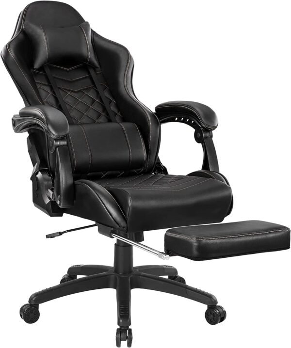 Blue Whale Gaming Chair for Adults, Ergonomic Gaming Chair with Footrest and Adjustable Armrest, High Back Comfortable Computer Gaming Chairs with Massage Lumbar Support - Image 8