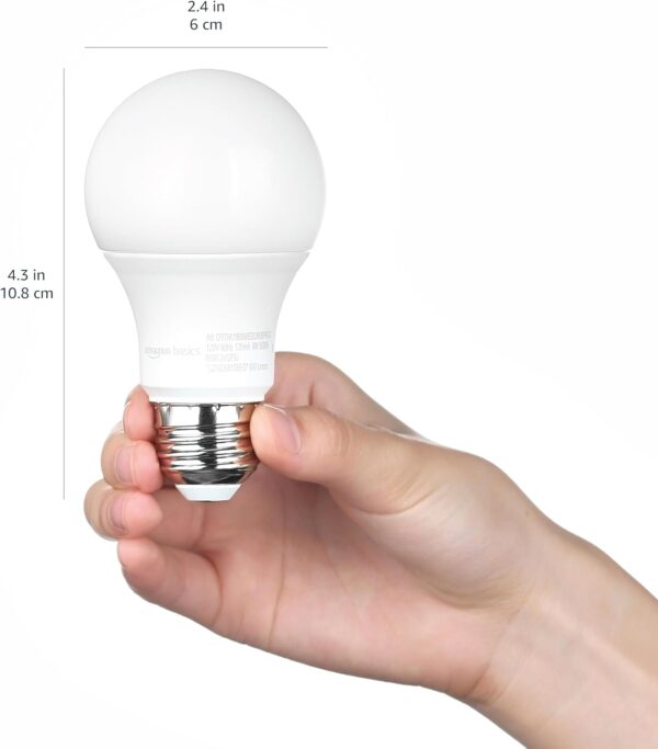Amazon Basics A19 Dusk to Dawn Sensor LED Outdoor Light Bulb, 60W Equivalent, Energy-Efficient 9W, Daylight White, 2700K, E26 Base, 10,000 Hours, 6 Count (Pack of 1) - Image 7