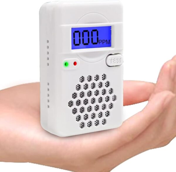 Carbon Monoxide Detector Alarm with Digital LCD Display, CO Detector Alarm with Replaceable Battery,Test-Reset Button, Low Battery Indicator, Portable,complies with UL2034(Batteries NOT Included) - Image 2