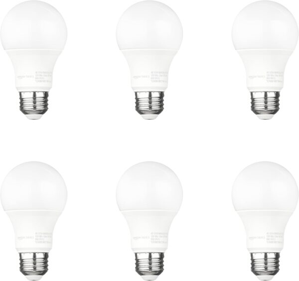 Amazon Basics A19 Dusk to Dawn Sensor LED Outdoor Light Bulb, 60W Equivalent, Energy-Efficient 9W, Daylight White, 2700K, E26 Base, 10,000 Hours, 6 Count (Pack of 1) - Image 2