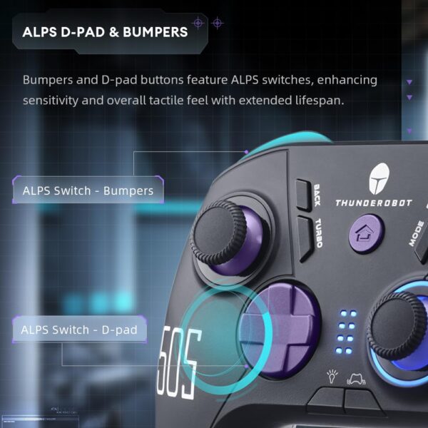 Thunderobot G50S 1000HZ Wireless PC Controller for Windows PC,Switch,IOS&Android,Gaming Controller with Hall Effect Joysticks&Triggers/Gyroscope,6 Programmable Buttons - Image 4