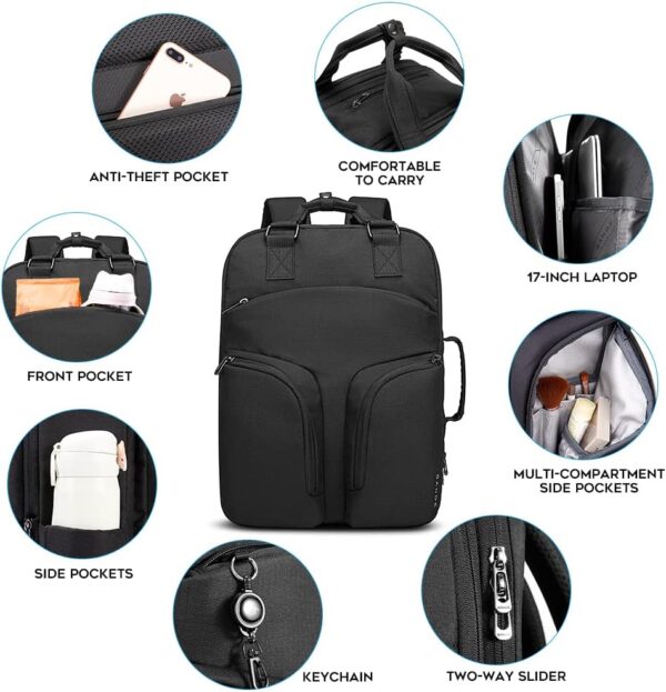 BANGE Travel Backpack for Women,35L Expandable Large Casual Daypacks Carry on Backpack Flight Approved for Woman, TSA Anti Theft 17.3inch Laptop Backpack for Work - Image 4