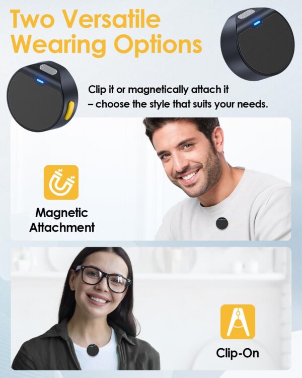 Wireless Lavalier Microphone for iPhone/iPad, mini Microphone with Noise Cancellation, Magnetic Backclip, 2 Pack Mini Mic for Content Creators, Vlogging, Youtubers, Influencers - Image 5