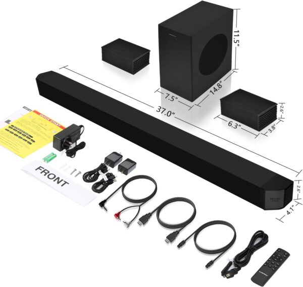 5.1.2 Premium Dolby Atmos Soundbar with Wireless Subwoofer, Bluetooth 5.1, HDMI & Optical - Works with 4K & HD TVs - Image 10