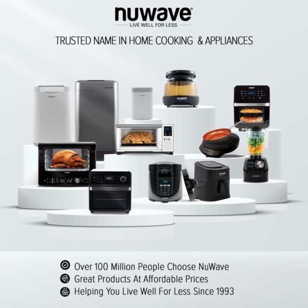 Nuwave Bravo XL Air Fryer Toaster Smart Oven, 12-in-1 Countertop Grill/Griddle Combo, 30-Qt XL Capacity, 50F-500F adjustable in precise 5F increments, Integrated Smart Thermometer, Linear T Technology - Image 9