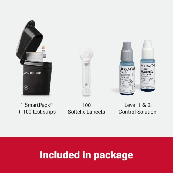 Accu-Chek Softclix Diabetes Blood Sugar Test Kit for Diabetic Glucose Monitoring: 100 Softclix Lancets, 100 Guide Test Strips, and Control Solution (Packaging May Vary) - Image 4