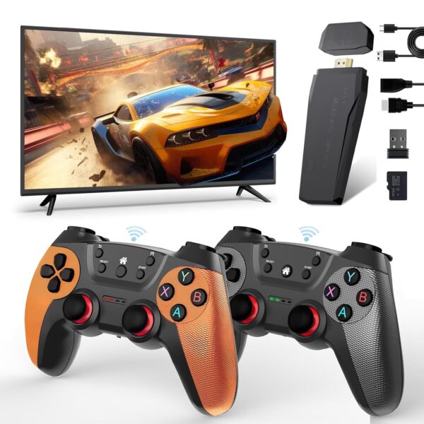 Upgraded Wireless Retro Gaming Console, Retro Game Stick 4K with 20,000+ Games and 9 Emulators Built-in, Plug and Play Video Games for TV, 2.4G Wireless Controllers - Image 2