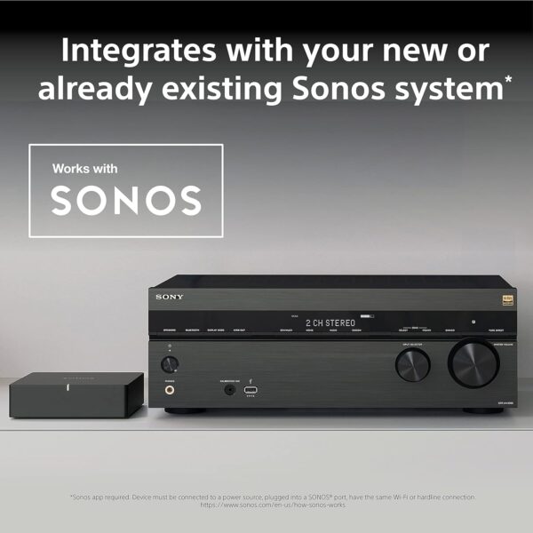 Sony STR-AN1000 7.2 CH Surround Sound Home Theater 8K A/V Receiver: Dolby Atmos, DTS:X, Digital Cinema Auto Calibration IX, Bluetooth, WiFi, Google Chromecast, Spotify connect, Apple AirPlay, HDMI 2.1 - Image 8