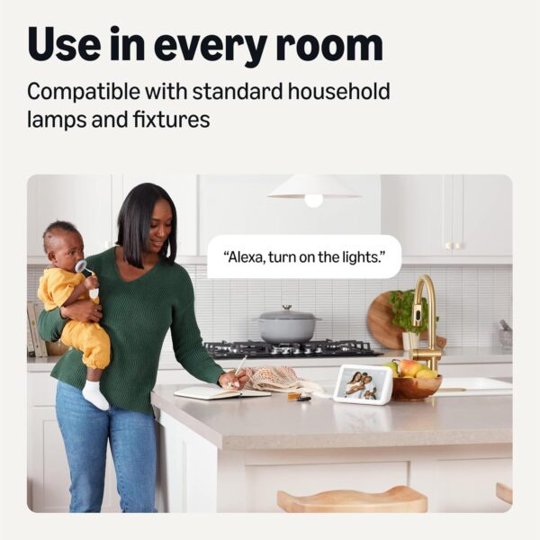 Amazon Basics Smart Indoor LED Light Bulb, Sunset-to-Midnight Activated, Works with Alexa Only, Tunable White, 7.5 W, 1-Pack - Image 6