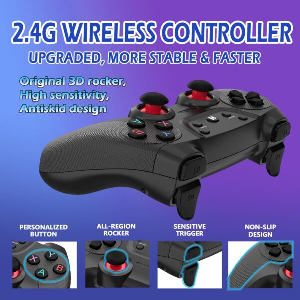 Upgraded Wireless Retro Gaming Console, Retro Game Stick 4K with 20,000+ Games and 9 Emulators Built-in, Plug and Play Video Games for TV, 2.4G Wireless Controllers - Image 5