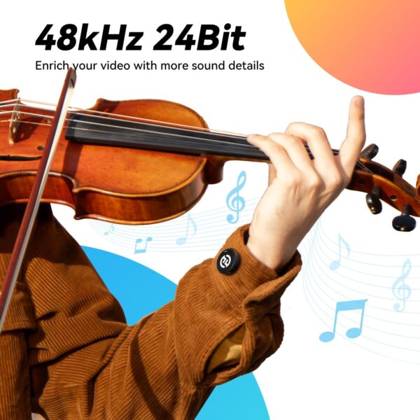 Hollyland Lark M2 Wireless Lavalier Microphone for iPhone 15/15 pro/15pro max/Android, Hi-Fi Audio, Mini Mic, 300m Los Range, Noise Cancellation, 30H Duration for Vlog Youtuber-Black - Image 5