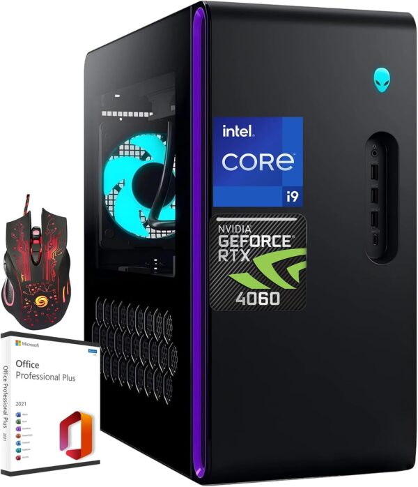Alienware 2024 Aurora R16 Gaming Desktop, Intel i9-13900F, GeForce RTX 4060, 32GB DDR5 RAM, 1TB SSD, 2TB HDD, Wi-Fi 6E, Windows 11 Pro, with Microsoft Office Lifetime License & Gaming Mouse - Image 2